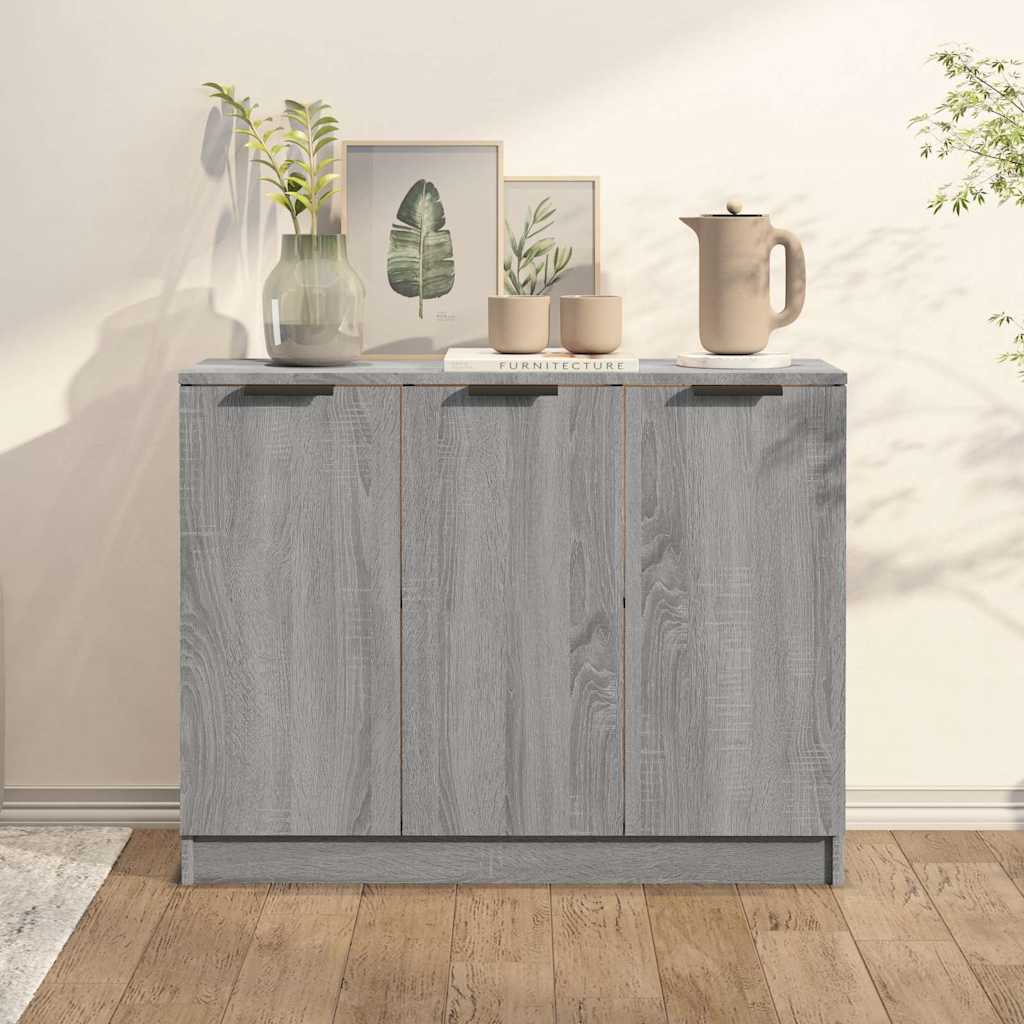 Vidaxl dressoir 90,5x30x70 cm bewerkt hout grijs sonoma eikenkleurig