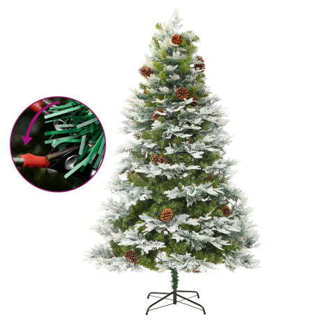 Vidaxl juletræ med LED og fyrretræer 195 cm PVC og PE Green
