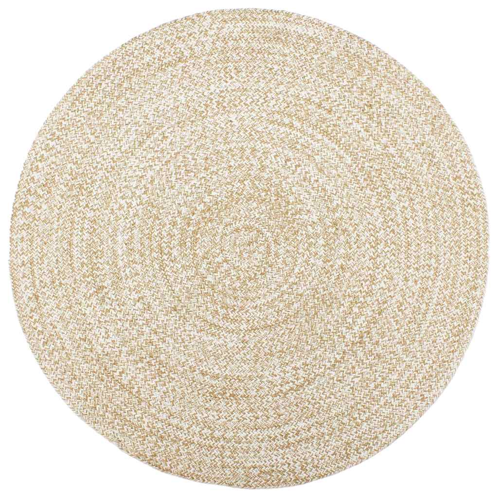 Vidaxl Rug Handmade 180 cm jute hvid og brun