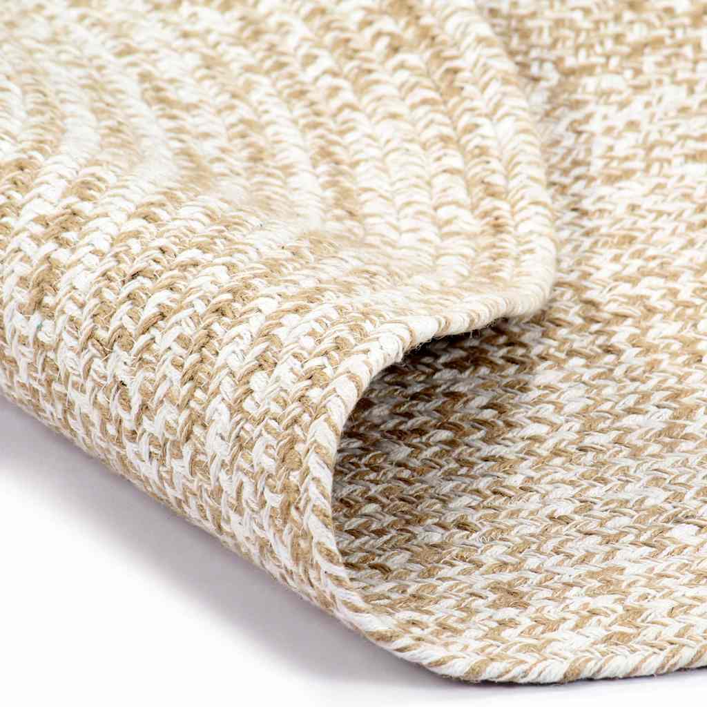 Vidaxl Rug Handmade 180 cm jute hvid og brun