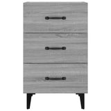 Vidaxl nachtkastje 40x40x66 cm bewerkt hout grijs sonoma eikenkleurig