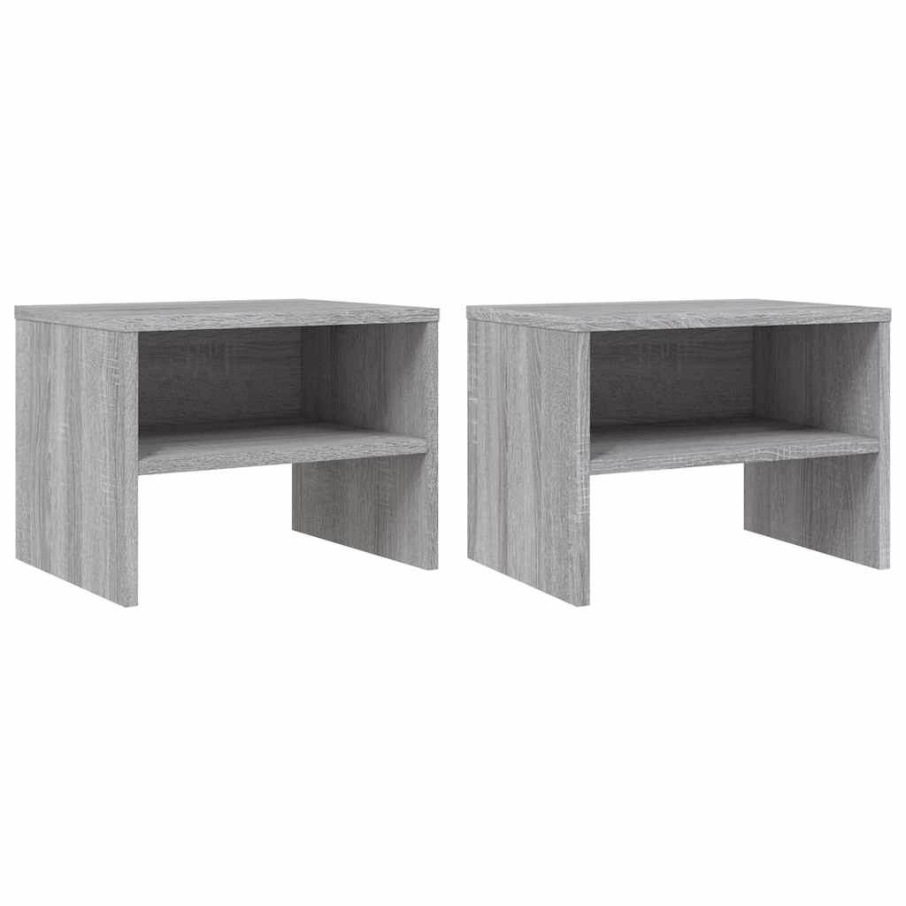 Vidaxl nachtkastjes 2 st 40x30x30 cm bewerkt hout grijs sonoma eiken