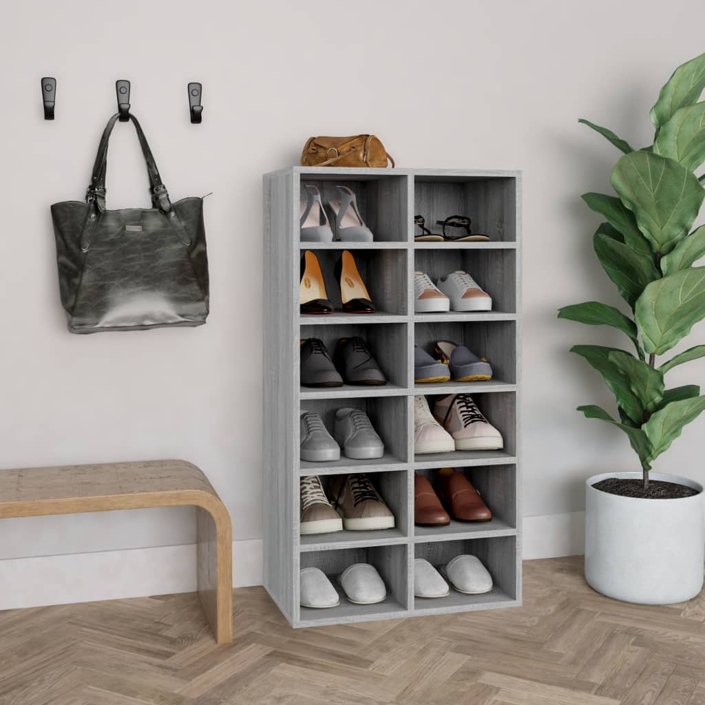 Vidaxx skostativ 54x34x100,5 cm konstrueret træ, grå sonoma eg farve