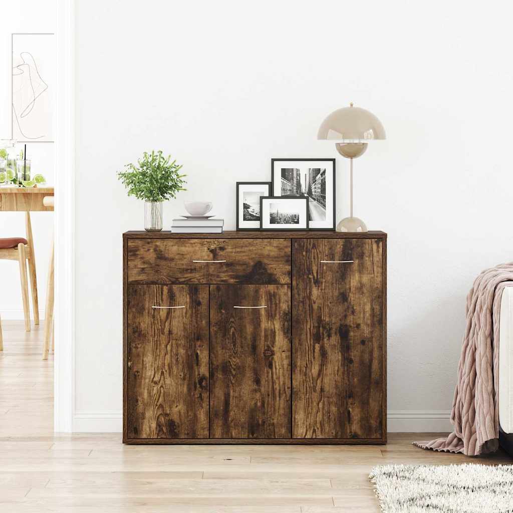 Vidaxl dressoir 88x30x70 cm bewerkt hout gerookt eikenkleurig