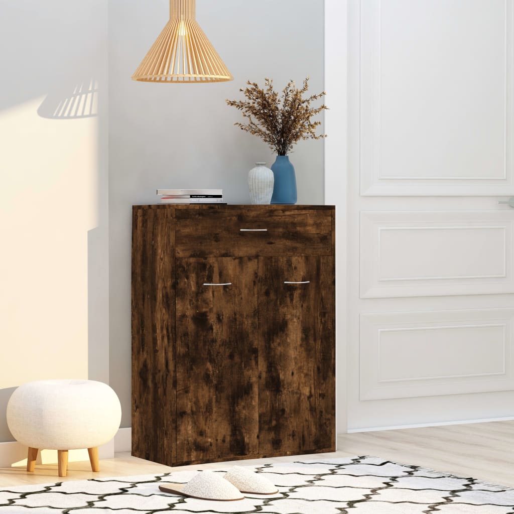 Vidaxl Shoe Cabinet 60x35x84 cm Property Wood Smoked Oak Farvet