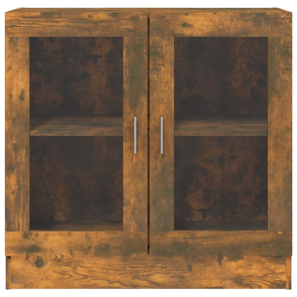 Vidaxl vitrinekast 82,5x30,5x80 cm bewerkt hout gerookt eikenkleurig