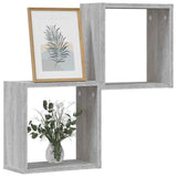 Vidaxl wandrekken kubus 2 st 30x15x30 cm grijs sonoma