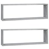 Vidaxl wandschappen kubus 2 st 80x15x26,5 cm bewerkt hout grijs sonoma
