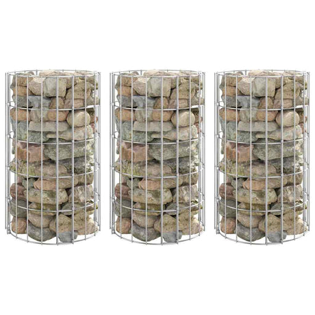 Vidaxx gabion plantekasser 3 stk rund hævet ø30x50 cm stål