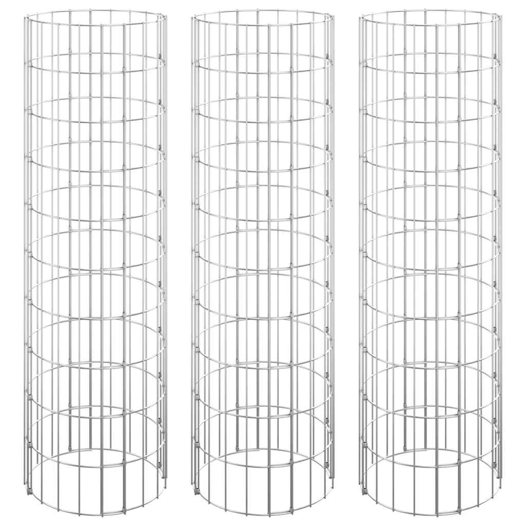 Vidaxl Gabion Planters 3. runde hævet Ø30x100 cm stål