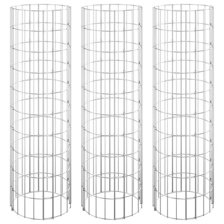 Vidaxl Gabion Planters 3. runde hævet Ø30x100 cm stål