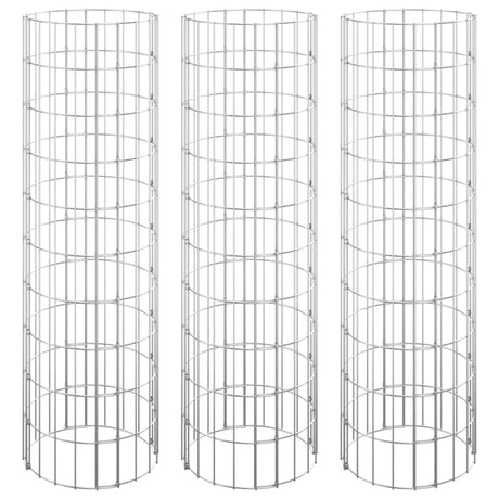 Vidaxl Gabion Planters 3. runde hævet Ø30x100 cm stål