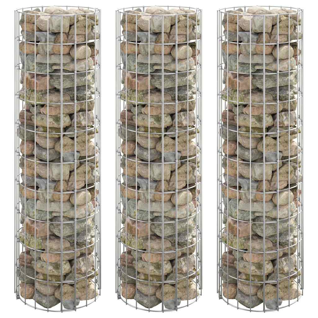 Vidaxl Gabion Planters 3. runde hævet Ø30x100 cm stål