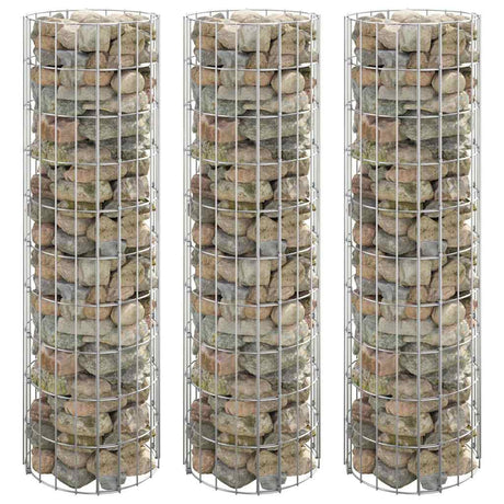 Vidaxl Gabion Planters 3. runde hævet Ø30x100 cm stål