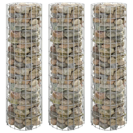 Vidaxl Gabion Planters 3. runde hævet Ø30x100 cm stål
