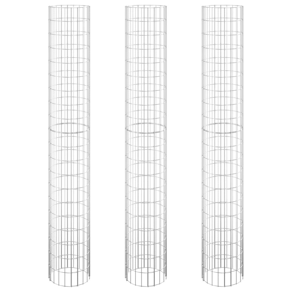 Vidaxl Gabion Planters 3. runde hævet Ø30x200 cm stål