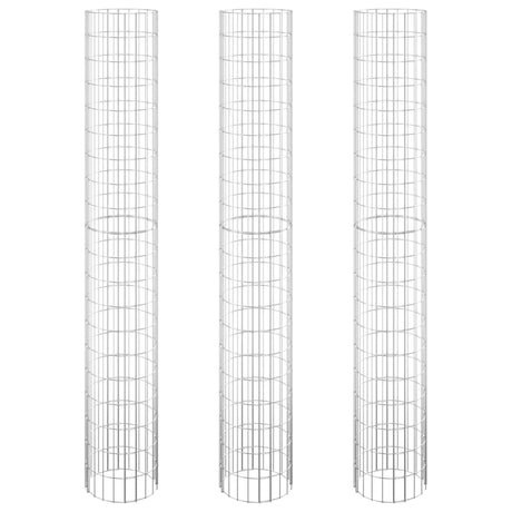 Vidaxl Gabion Planters 3. runde hævet Ø30x200 cm stål