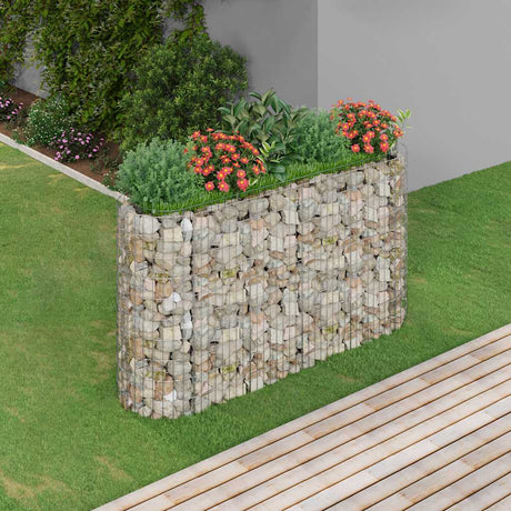 Vidaxl Gabion Planter hævet 190x50x100 cm galvaniseret jern
