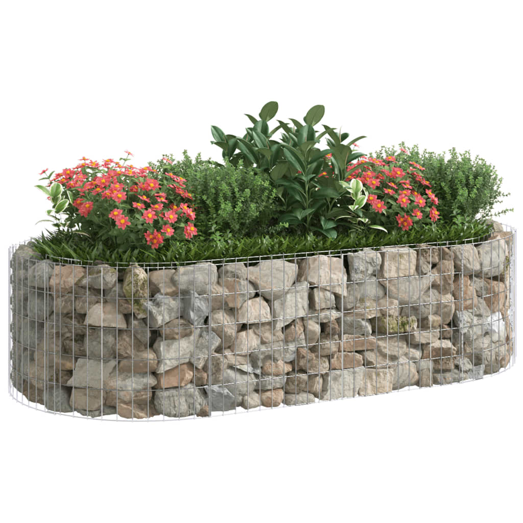 Vidaxl Gabion Planter hævet 200x100x50 cm galvaniseret jern