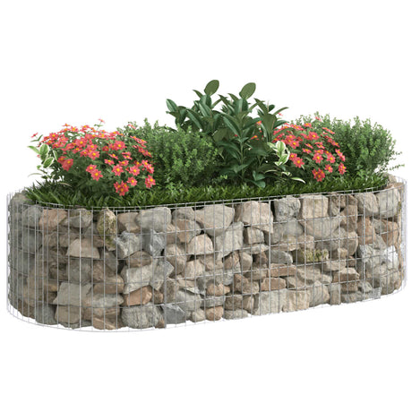 Vidaxl Gabion Planter hævet 200x100x50 cm galvaniseret jern