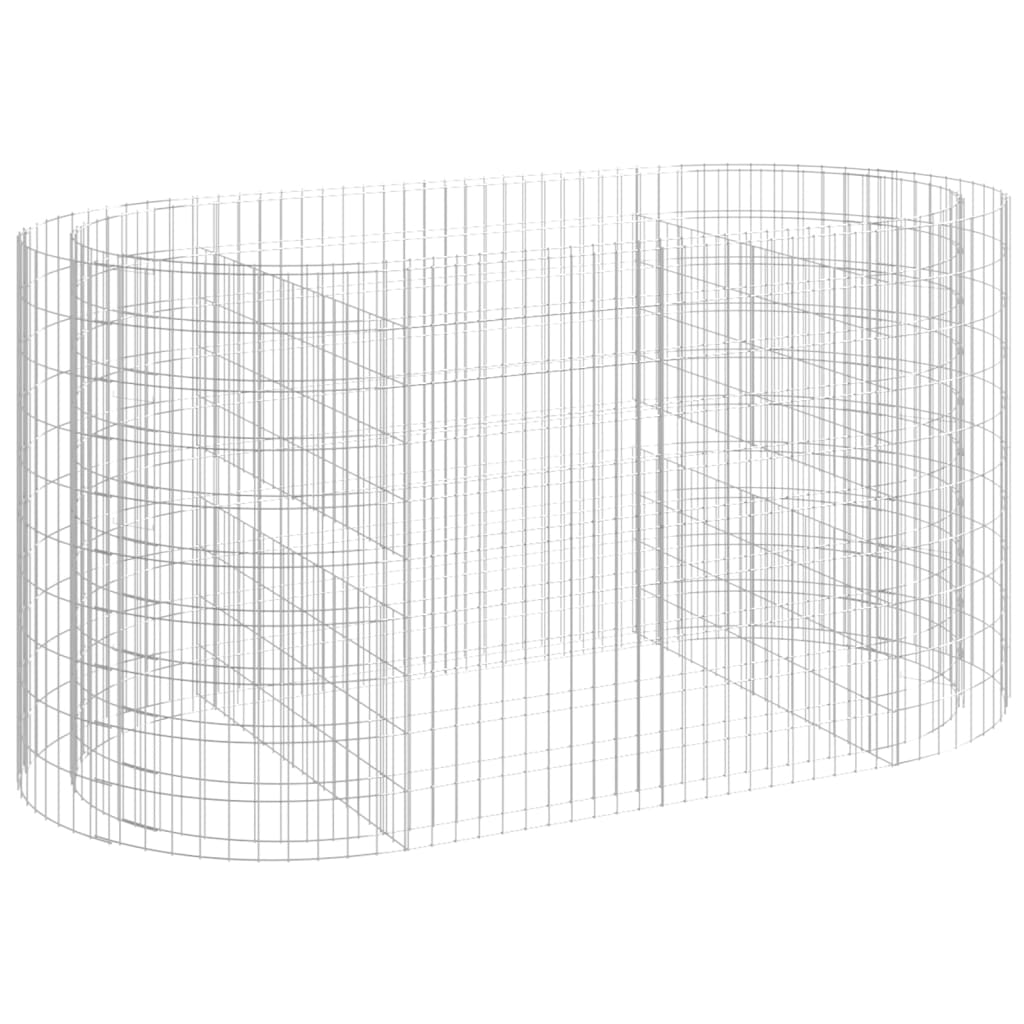 Vidaxl Gabion Planter steg 200x100x100 cm galvaniseret jern