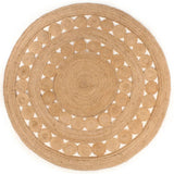 Vidaxl tæppe med design omkring 210 cm flettet jute