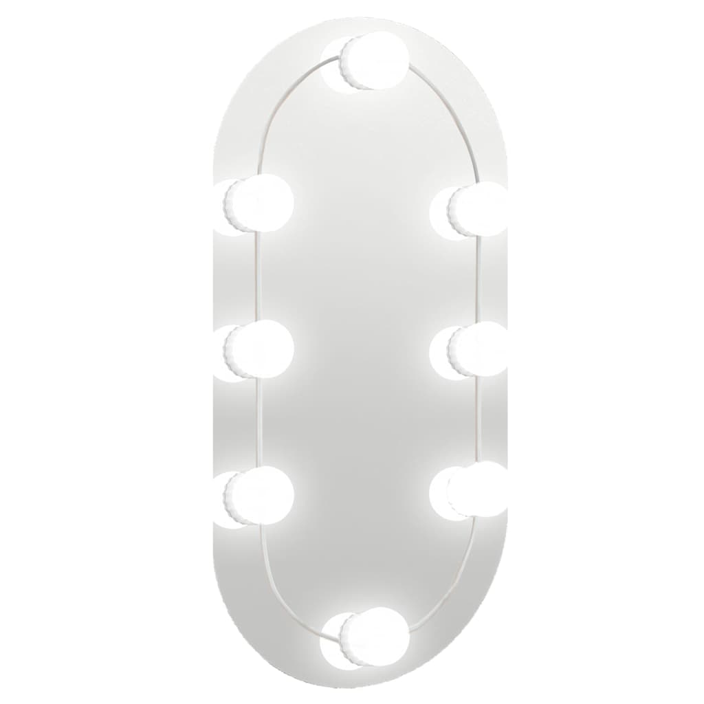 Vidaxxl spejl med LED belysning 40x20 cm glas oval