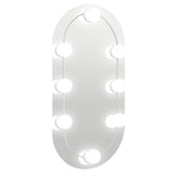 Vidaxxl spejl med LED belysning 40x20 cm glas oval