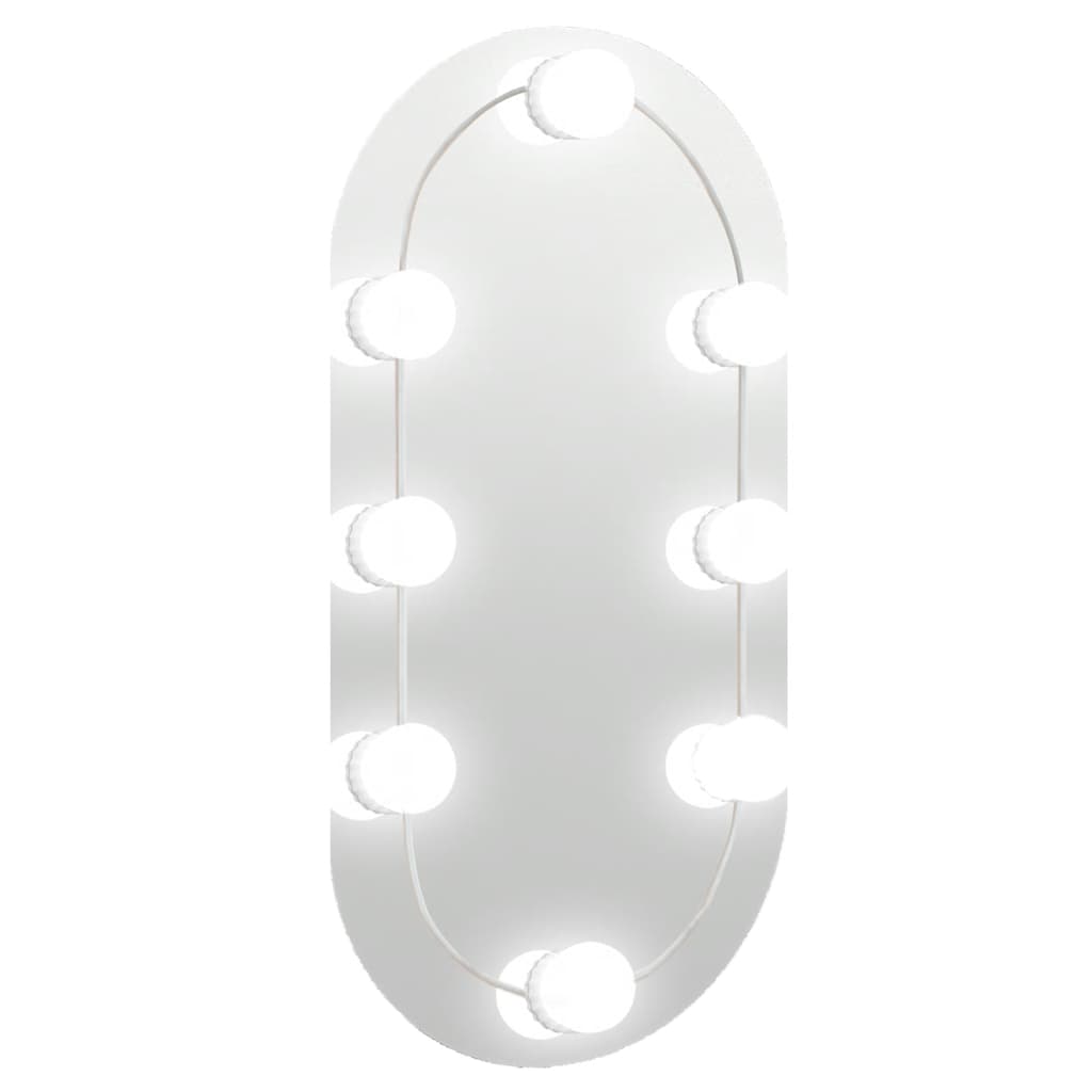 Vidaxxl spejl med LED belysning 40x20 cm glas oval