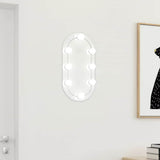 Vidaxxl spejl med LED belysning 40x20 cm glas oval