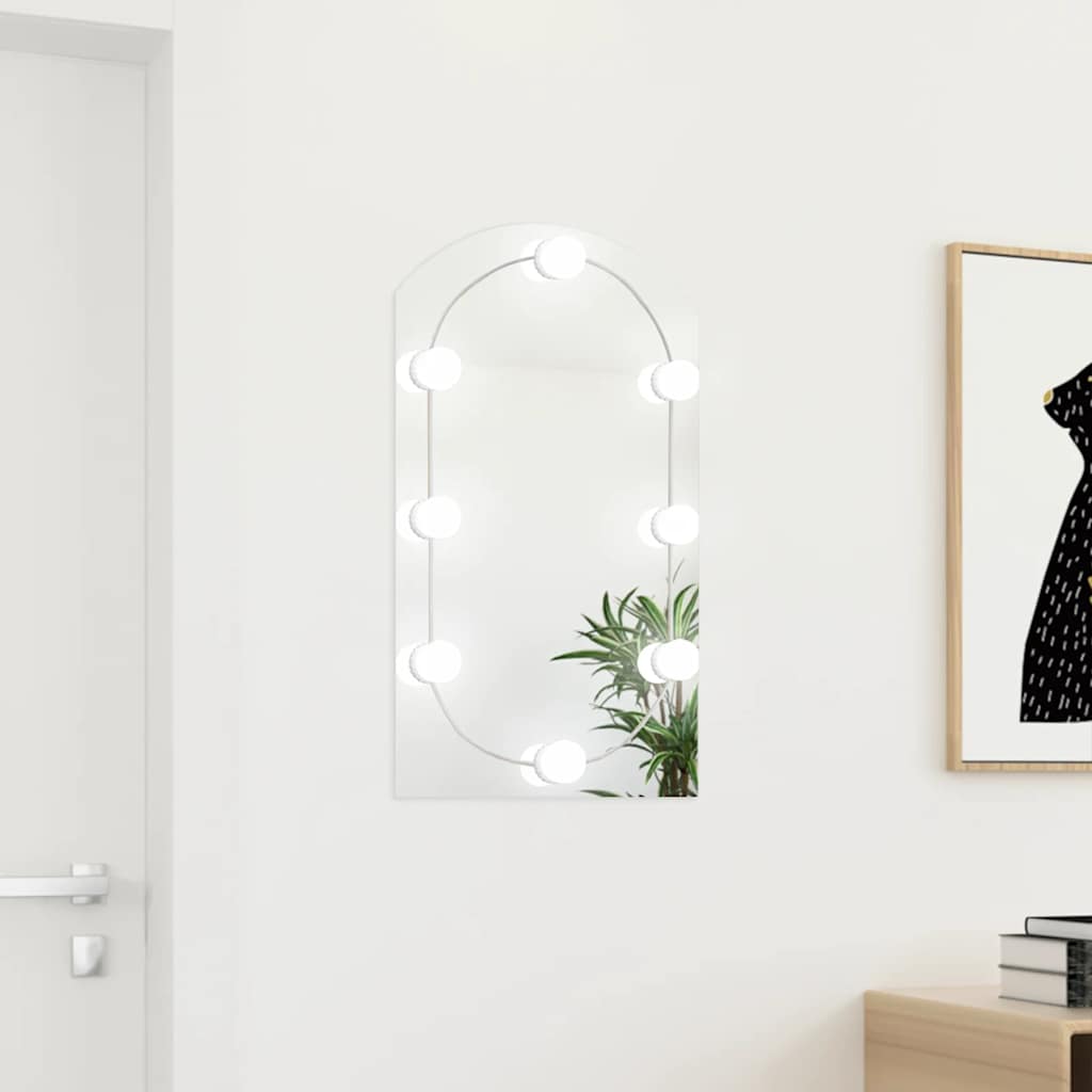 Vidaxx spejl med LED lysbue 70x40 cm glas