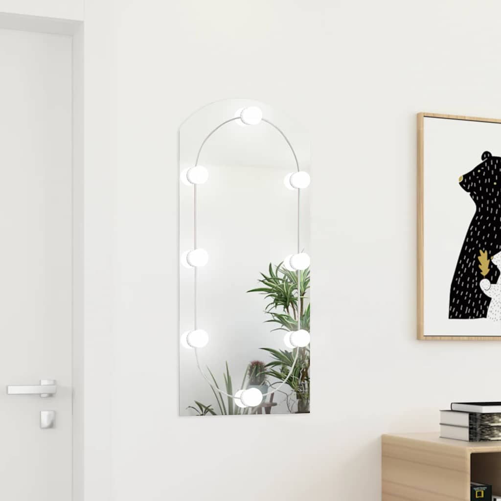 VidaXL spejl med LED lysbue 90x45 cm glas