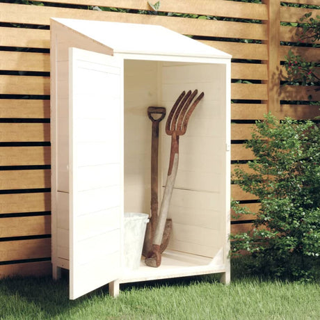 Vidaxl Garden Shed 55x52x112 cm Solid Pine White