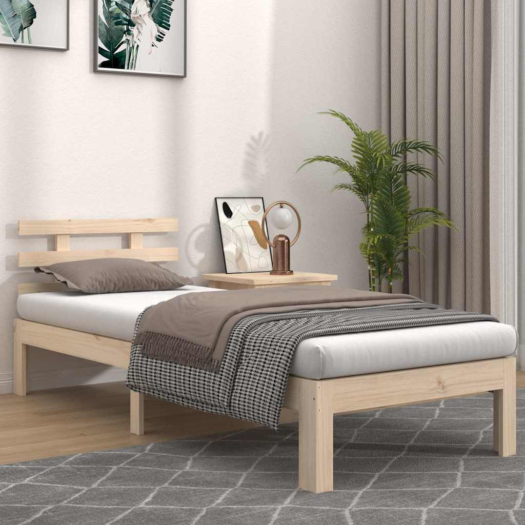 Vidaxl bedframe massief hout 75x190 cm