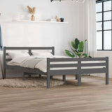 Vidaxl bedframe massief hout grijs 150x200 cm