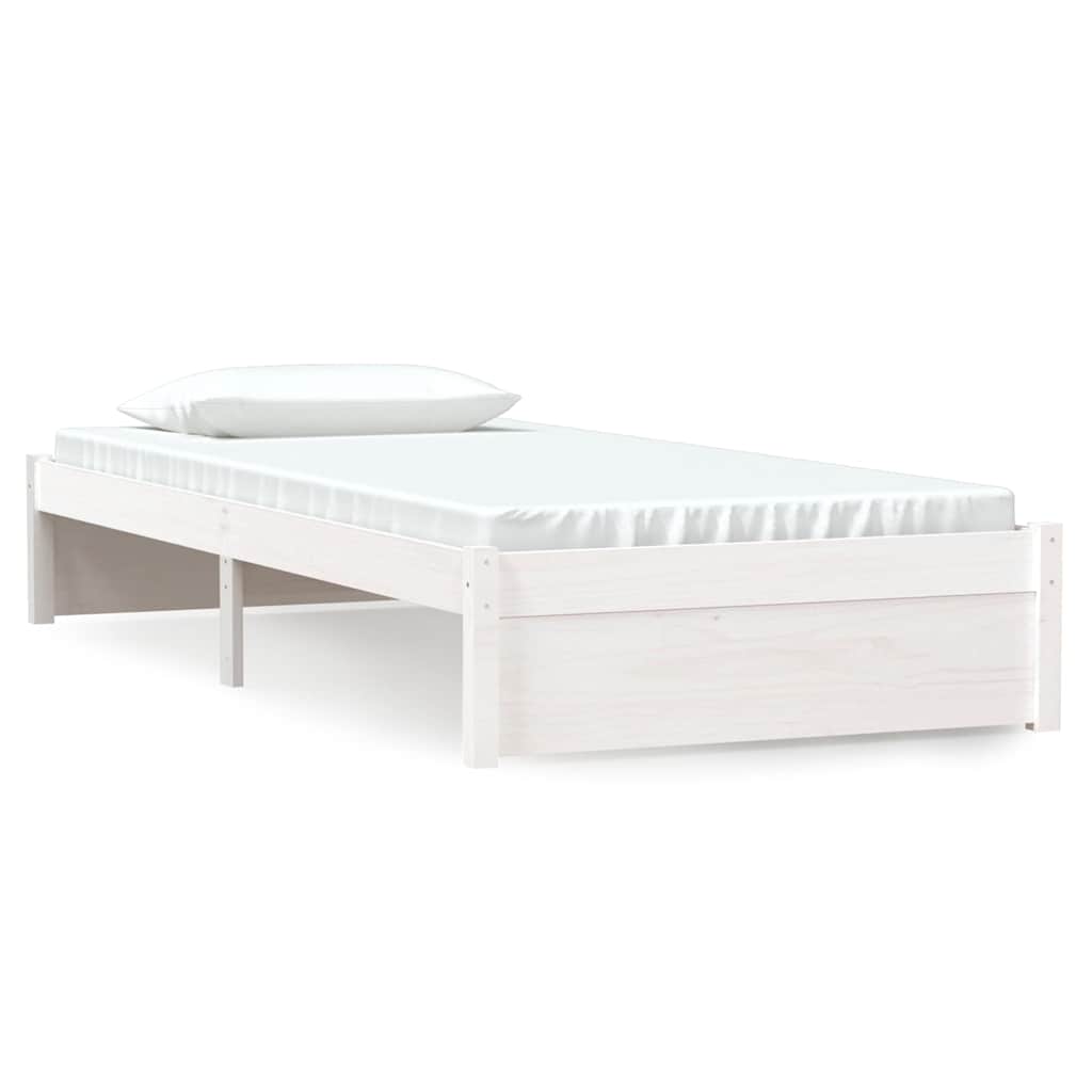 Vidaxl bedframe massief hout wit 90x190 cm