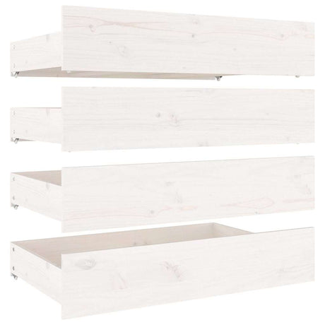 Vidaxl bedlades 4 st massief grenenhout wit