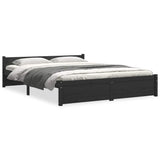 Vidaxl bedframe massief hout zwart 135x190 cm