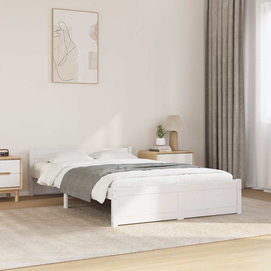Vidaxl bedframe massief hout wit 120x200 cm