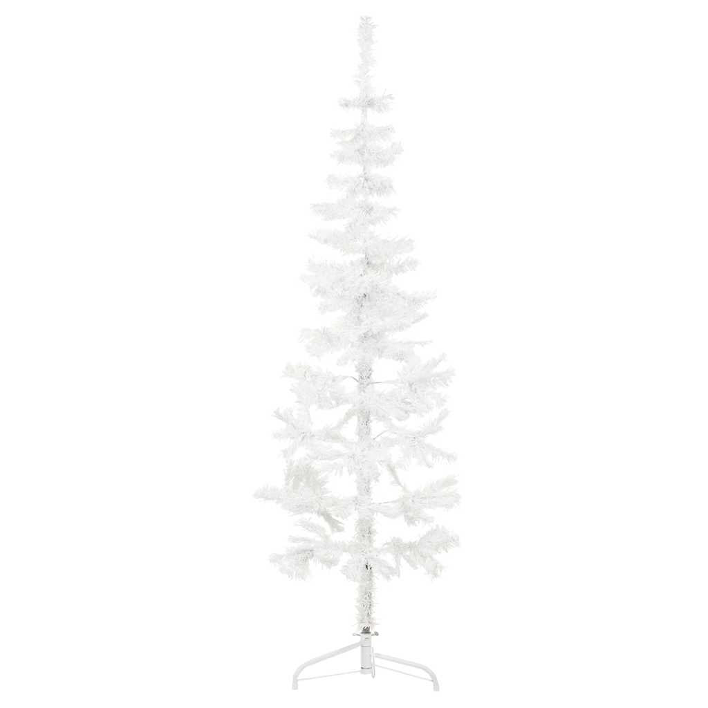 Vidaxl Kunstkerstboom halvdelen med standard smal 120 cm hvid