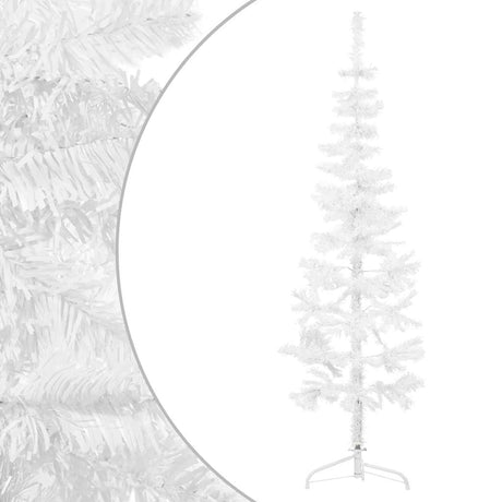 Vidaxl Kunstkerstboom halvdelen med standard smal 120 cm hvid