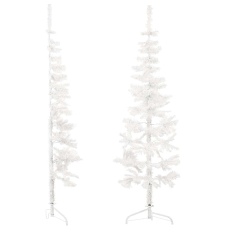 Vidaxl Kunstkerstboom halvdelen med standard smal 120 cm hvid