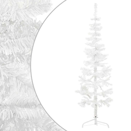Vidaxl kunstigt juletræ halvt med standard smal 150 cm hvid