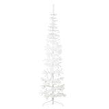 Vidaxl Kunstkerstboom halvdelen med standard smal 210 cm hvid