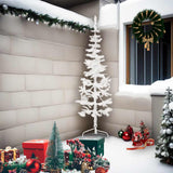 Vidaxl Kunstkerstboom halvdelen med standard smal 210 cm hvid
