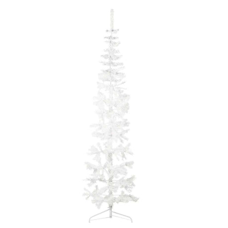 Vidaxl Kunstkerstboom halvdelen med standard smal 240 cm hvid