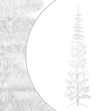 Vidaxl Kunstkerstboom halvdelen med standard smal 240 cm hvid