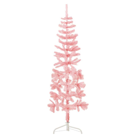 Vidaxl kunstigt juletræ halvt med standard smal 150 cm lyserød