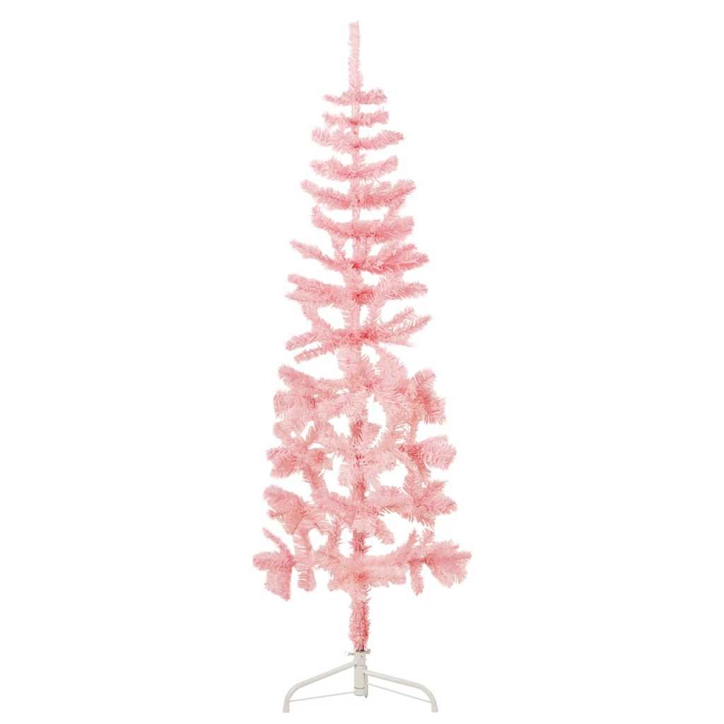 Vidaxl Kunstkerstboom halvt med standard smal 180 cm lyserød