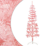 Vidaxl Kunstkerstboom halvt med standard smal 180 cm lyserød